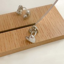 안아픈귀찌 귀안뚫는 귀걸이 하트 실버 초등학생 귀걸이 클립형