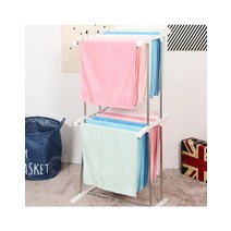 [바보사랑] 자취생필수품 빨래건조대 2단 미니 실내 수건 소형 아기옷 공간 좁은집 방