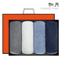 송월타월 솔리드뱀부얀혼방사 190g 4장 완포장 선물세트, 진회색4장