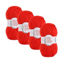 [앵콜스] (10+1) 러비더비 90g 21컬러 부드러운 입문자용 목도리 모자실 추천, (4볼묶음) 19 맑은레드