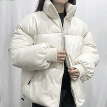 루디 하이넥 지퍼 포켓 스트링 웰론 숏 패딩 점퍼