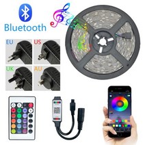 LED 스트립 조명 RGB 5050 2835 블루투스 와이파이 제어 방수 유연한 테이프 TV 백라이트 룸 홈 파티 장식, Bluetooth control, CHINA + 20M Full Set, 2835 Waterproof