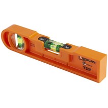 Keson LKTSF ABS 플라스틱 스트레이트 엣지 어뢰 레벨 20% 확대 바이알 2개 22.4cm(9인치) 오렌지, Rounded