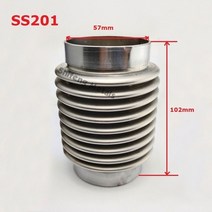 더블 레이어 배기 플렉스 파이프 벨로우즈 플렉시블 조인트 커플러 길이 102mm 자동차 액세서리 진동 소음 감소 배기음 튜닝, 57x102mm