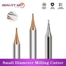 Q.Grt 2 플루트 소형 직경 밀링 커터 D0.4 x D4 50L/D0.6 50L CNC 가공 기계 공구 초경 엔드 밀, 02 5PCS_07 2F D0.9xD4x50L