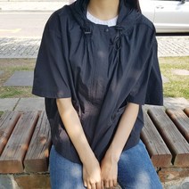 상상그이상 여성용 아이디 후드 스트링 점퍼 얇은 바람막이 허리 스트링조절 장마철 우비 시원한 여름점퍼 데일리로 가볍게 입기 좋은 루즈핏 여자자켓