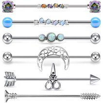 탄력봉 딥스바 이지바 ez바 바벨봉 쇠봉 헬스바 가정용 헬스기구산업용 바벨 14G 외과 스테인레스 스틸 귀, 01 14G-1.6X38X5mm