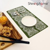 /레이스 실리콘 식탁매트/러너 1P, 라임