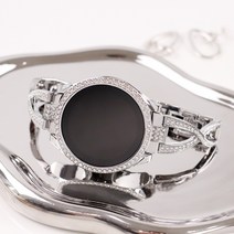 갤럭시워치5 4 3 호환 디먼트 크로스 큐빅 브레이슬릿 메탈 갤럭시워치스트랩 시계줄 줄질, 실버