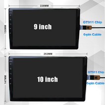 QSZN-9 인치 10 자동차 강화 유리 보호 필름 라디오 멀티미디어 비디오 플레이어 GPS 네비게이션 안드로이드 11, [01] 9 inch