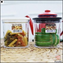 클래식다자인 단단한뚜껑 내용물확인가능 냉장고정리 심플반찬통 투명소스통, 소/화이트
