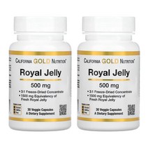 캘리포니아 골드 뉴트리션 CGN 로얄 젤리 로열 제리 500mg 베지 30캡슐 x2통, 2개, 30정