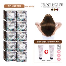 [제니하우스] 오리진 염색제 패키지(염색제 10박스+트리트먼트 10개+더 살롱 아트 갤러리, 색상:다크브라운