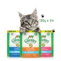 고양이 그리니즈 닭고기 연어 참치 필라인 이빨과자 130g x 3개, 닭고기130g x3개