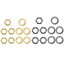 shangren 10pcs 잭 소켓 너트 + 일렉트릭 기타 교체 a + b 용 5pcs 와셔, 설명한대로, 설명한대로, 황금 + 블랙