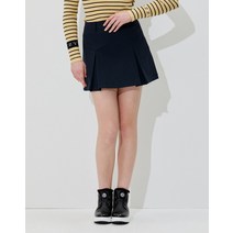 22FW [H-SIGNITURE]네이비 A라인 부분 플레어 스커트 HWSK2D601N3