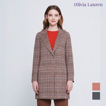 올리비아로렌 아울렛 이월 겨울 테일러드 카라 체크 핸드메이드 코트 VOPEAVWA211