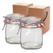 보르미올리 피도 클리어탑 유리용기 + 기프트박스 세트, 750ml, 2개입