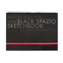 아트스퀘어 스파지오 삼원 드로잉북 크로키 스파지오 블랙 스케치북A4 SB02, 단품