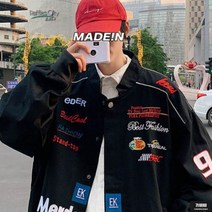 가바바 남성 빅사이즈 블루종 레터링과 패치 포인트들로 스포티해 보이는 캐주얼 항공점퍼 5XL까지 G63123