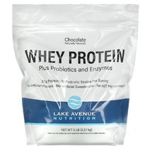 이지몰 Lake Avenue Nutrition 유청 단백질 및 프로바이오틱 초콜릿 맛 2.27kg(5lb) 파우치 No.81345