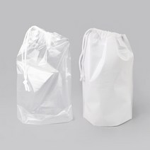 PE 투명/화이트 조리개 외줄 (50매) 7사이즈 약봉투 상품포장 의류보관 아웃도어 백색끈 조임 비닐주머니, 화이트 24호_24x35+5cm, 1묶음(50매)