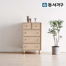 동서가구 오웰 600 4단 5칸 깊은 서랍장 DF919959, 터쿼이즈