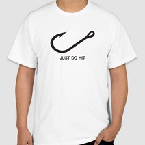 JUST DO HIT 반팔 낚시티셔츠, 2XL 110, 순면라운드화이트
