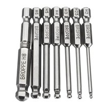 전동공구 BROPPE 7Pcs S2 마그네틱 볼 스크루 드라이버 비트 1/4inch Inch Hex Shank, 01 은