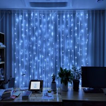 LED 크리스마스 커튼 240구 연결형 트리전구 4색칼라 청색 백색 웜화이트
