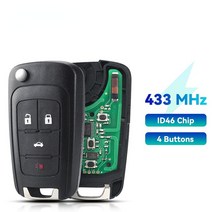 자동차 킥매트 자동차 키케이스KEYYOU 및 배터리 자동차 원격 키 쉐보레 크루즈 말리부 아베오 스파크 세, 03 4 Buttons