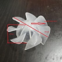 배기팬 환기팬 송풍기 부품 직경 55mm 팬 부품 플라스틱 7 블레이드 용, 한개옵션0