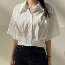 메인미 무드 핀턱 세미크롭 블라우스 2COLOR