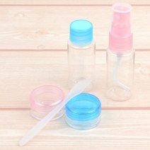여행용 화장품 리필 빈 용기 휴대용 5종 스프레이 미스트 크림 파우치 포함