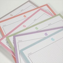 [3+1 event] 하마 캐릭터 풍돌이 B5 모눈 떡메모지 / 6color, 그린, 선택:그린