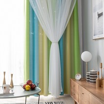 실내 인테리어 거실 안방 아이방 작은방 커텐 꿈 별 아이 방에 대 한 블랙 아웃 커튼 딸 침실에 대 한 소녀 소년 공주 커튼 핑크 레인 보우 창 커튼 2 레이어