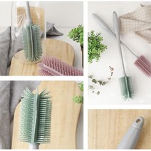 자취방 필수템 물병 텀블러 설겆이 병솔 청소솔 싱크대솔 바닥솔, 다크핑크