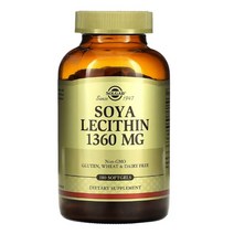 Solgar Soya Lecithin 1360 mg 180 Softgels, One Color, One Size, 1개