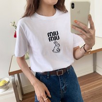 Zebeer 여성용 자수 반팔 티셔츠