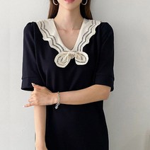 55120 리본 케이프 원피스