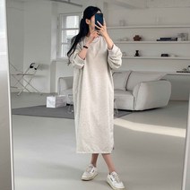 슈가언니 [신상] 루즈핏 니트원피스 임부복 긴팔원피스 홈웨어 플라워원피스 쉬폰원피스 프릴원피스 여름원피스 롱원피스 봄 원피스 82135(2)