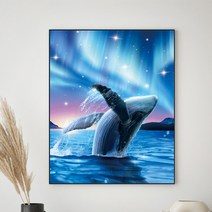SD포토 우영우 고래그림 인테리어 액자 풍수지리 10. 나예, 블랙, SD대형(60X75cm)