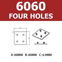 2020 2040 3030 4040 4080 4545 5050 6060 100100 EU 알루미늄 압출용 10PCS 블랙 나일론 프로파일 엔드 캡 커버 플레이트, 14-6060 four holes