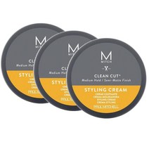 폴미첼 MITCH 클린 컷 남성용 스타일 크림 왁스 미디움홀드 85g Paul Mitchell MITCH Clean Cut Styling Cream, 3개