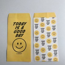 귀여운 데이지 웃는 얼굴 봉투 Ins 빈티지 만화 곰 사랑 밝은 색상 초대장 선물 빨간 종이 2 피스, yellow A set of two