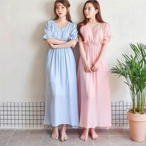 다잇템 여자 우정룩 롱 드레이퍼리 셀프웨딩 하늘 고무줄 드레스 (7586495)