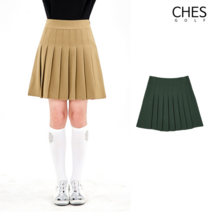 체스 레이비 여성골프 롱 플리츠스커트