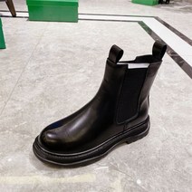 여성 가죽 하이힐 마틴 부츠 스퀘어 헤드 키높이 워커 마틴 통굽 웨지 구두 패션 신발 빈티지 230-250