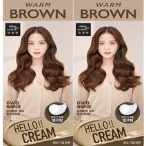 미쟝센 헬로크림 염색약 6WB 웜브라운 (봄가을웜톤) x2개, 헬로크림 염색약 6WB 웜브라운 (