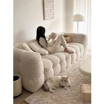조약돌소파 클라우드 편한 스튜디오 거실 곡선, 3명 200cm, 젠틀맨 그레이 테크 클로스